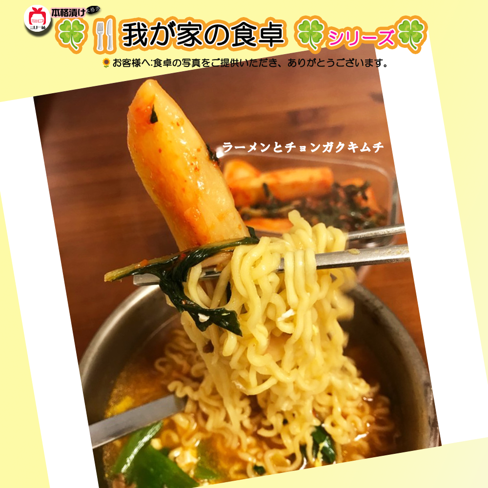 本格漬け \ 小さい大根 チョンガクキムチ415g 1袋 2袋 3袋~ / キムチ お中元 プレゼント ギフト 食べ物 花以外 無添加 発酵 薬膳食材 手作り 本格 美味しい 漬物 お手頃価格 伝統 食品 熟成 乳酸菌 ヘルシー 【三口一品SANKOU公式】【クール便】